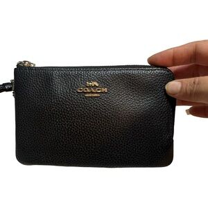 Coach Black Leather Wristlet
